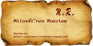 Milovánov Rusztem névjegykártya